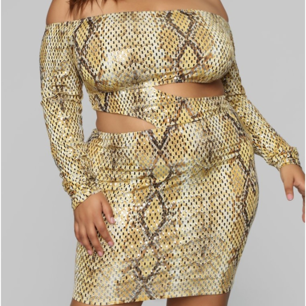 Sequin Snake Print Mini Dress